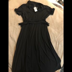 Black Midi Shirtdress Size L